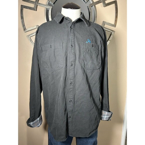 Santa Cruz Skateboards Other - Santa Cruz Skateboard Longsleeve Button Up Shirt Screaming Hand Utility Black